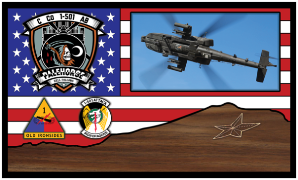 C Company, 1-501 Aviation Regiment "Palehorse" 12"x20" "TEMPLATE READY"