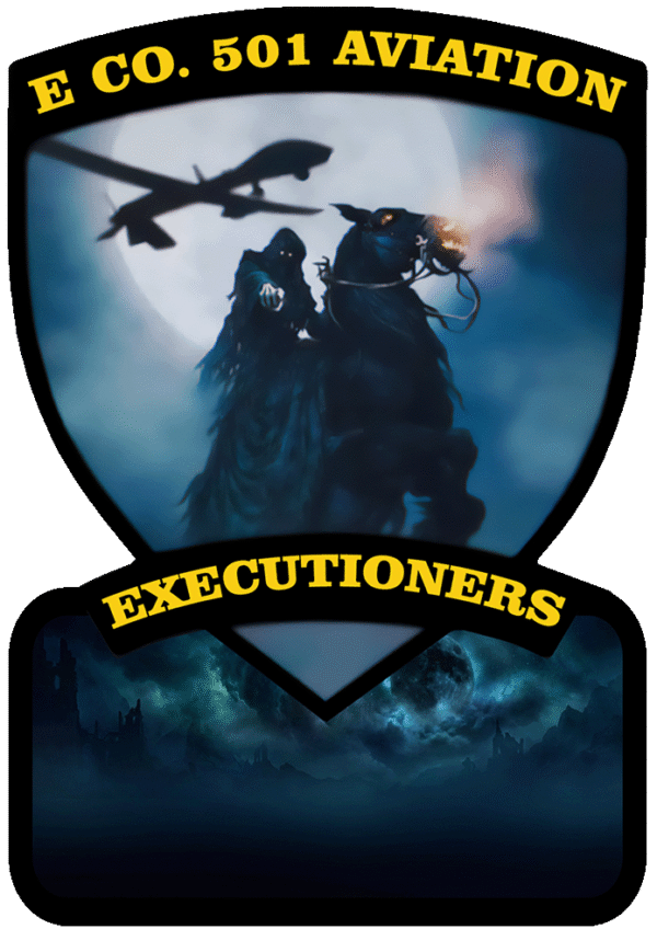 E Company, 501st Aviation Regiment “Executioners” 18" x 12.5" "TEMPLATE READY"