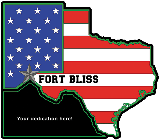 FT BLISS TX NM PLAQUE 18" X 151/2" "TEMPLATE READY"