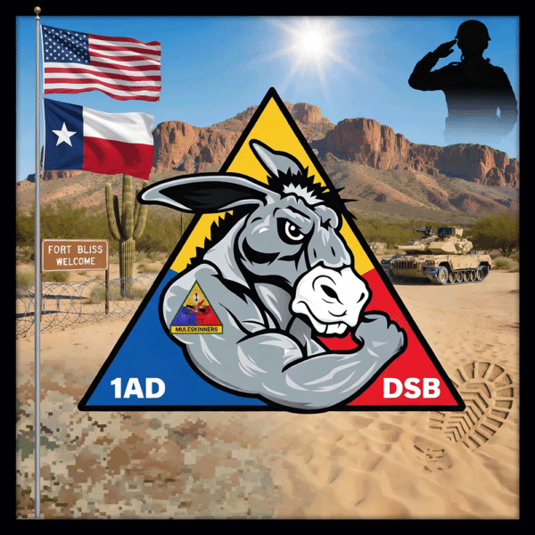 1AD DSB Mule Skinners Plaque" 16x16 "TEMPLATE READY"