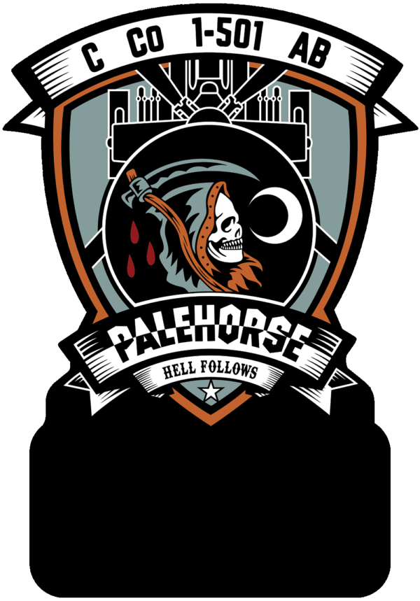 C Company, 1-501 Aviation Regiment "Palehorse" 16"x23" "TEMPLATE READY"